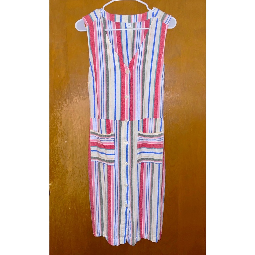 Multi Striped Sleeveless Dress
